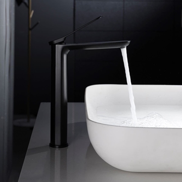 Grifo de lavabo alto monomando serie DINAMARCA acabado negro mate - Imagen 1