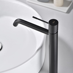 Grifo de lavabo alto monomando serie GENOVA acabado negro mate - Imagen 1