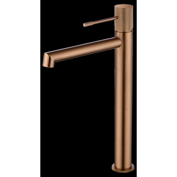 Grifo de lavabo alto monomando serie LINE acabado oro rosa cepillado - Imagen 2