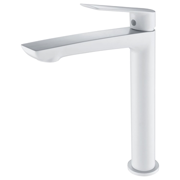 Grifo de lavabo alto monomando serie LUXOR acabado blanco mate - Imagen 1