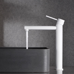 Grifo de lavabo alto monomando serie MILOS acabado blanco mate - Imagen 1