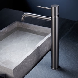 Grifo de lavabo alto monomando serie MONZA acabado negro gun metal - Imagen 2