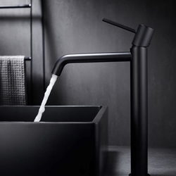 Grifo de lavabo alto monomando serie MONZA acabado negro mate - Imagen 1