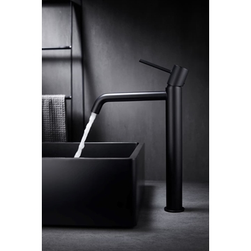 Grifo de lavabo alto monomando serie MONZA acabado negro mate - Imagen 1