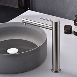 Grifo de lavabo alto monomando serie MOSCU acabado acero S.316 - Imagen 1