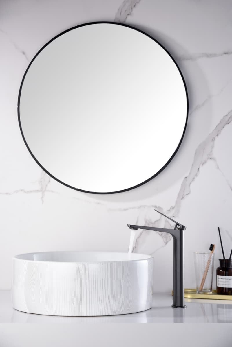 Grifo de lavabo alto monomando serie NAPOLES acabado black gun metal - Imagen 1