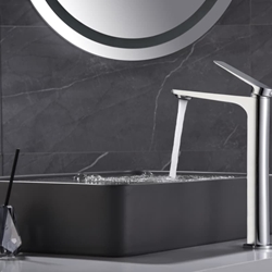 Grifo de lavabo alto monomando serie NAPOLES acabado cromo - Imagen 1