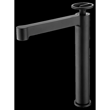 Grifo de lavabo alto monomando serie OLIMPO acabado negro mate - Imagen 1