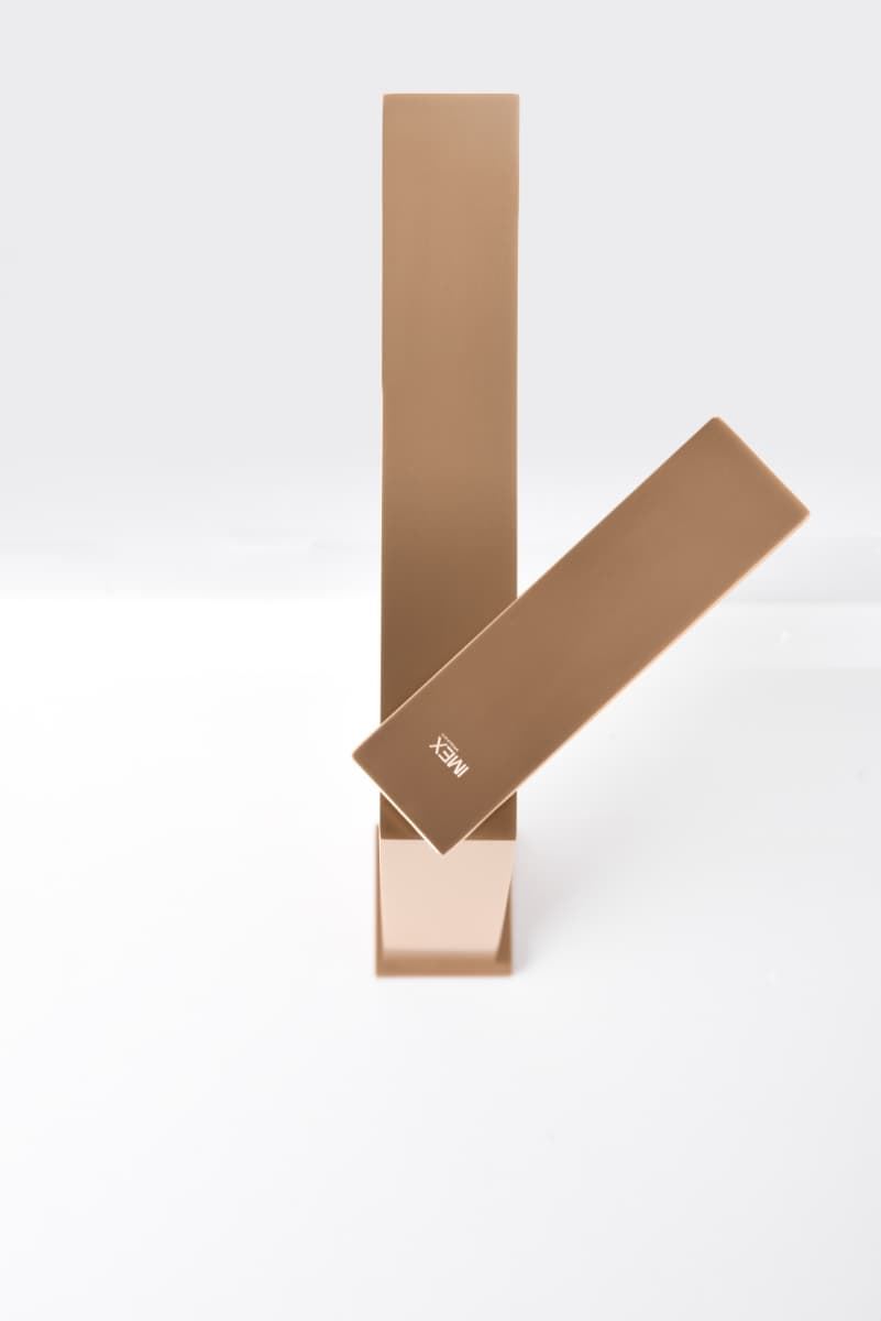 Grifo de lavabo alto monomando serie PISA acabado oro rosa cepillado - Imagen 2