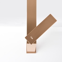 Grifo de lavabo alto monomando serie PISA acabado oro rosa cepillado - Imagen 2