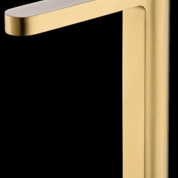 Grifo de lavabo alto monomando serie ROMA acabado oro cepillado - Imagen 1