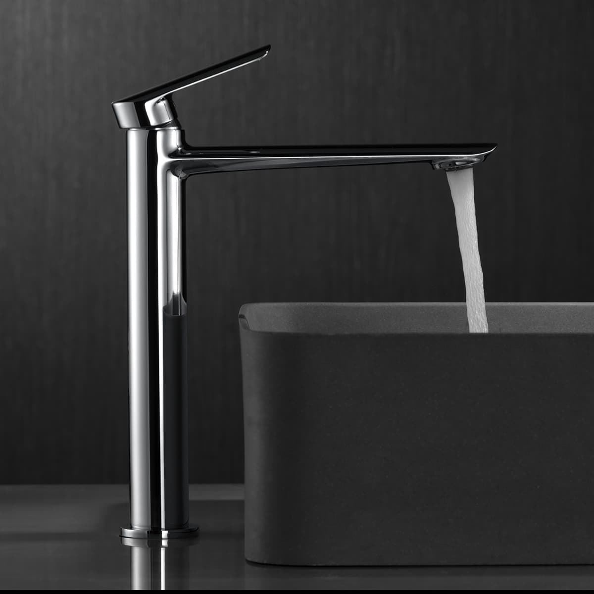 Grifo de lavabo alto monomando serie URAL acabado cromo - Imagen 1