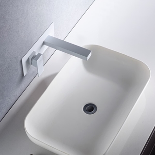 Grifo de lavabo monomando empotrado modelo SUIZA acabado blanco mate - Imagen 1