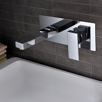 Grifo de lavabo monomando empotrado modelo SUIZA acabado cromo - Imagen 1