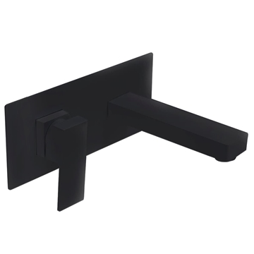 Grifo de lavabo monomando empotrado modelo SUIZA acabado negro mate - Imagen 2