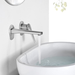 Grifo de lavabo monomando empotrado serie DELOS acabado acero S.316 - Imagen 1