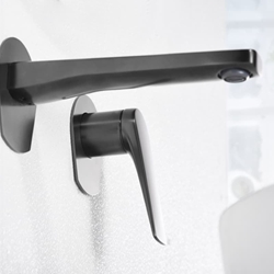 Grifo de lavabo monomando empotrado serie DELOS acabado black gun metal - Imagen 1