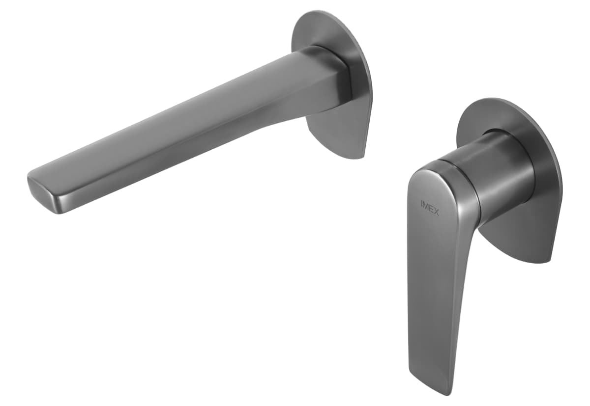 Grifo de lavabo monomando empotrado serie DELOS acabado black gun metal - Imagen 2