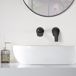 Grifo de lavabo monomando empotrado serie DELOS acabado negro mate - Imagen 1