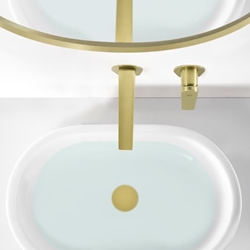 Grifo de lavabo monomando empotrado serie DELOS acabado oro cepillado - Imagen 1