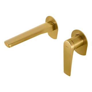 Grifo de lavabo monomando empotrado serie DELOS acabado oro cepillado - Imagen 2