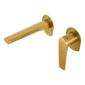 Grifo de lavabo monomando empotrado serie DELOS acabado oro cepillado - Imagen 2