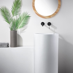 Grifo de lavabo monomando empotrado serie GENOVA acabado negro gun metal - Imagen 1