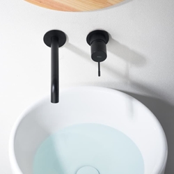 Grifo de lavabo monomando empotrado serie GENOVA acabado negro mate - Imagen 2