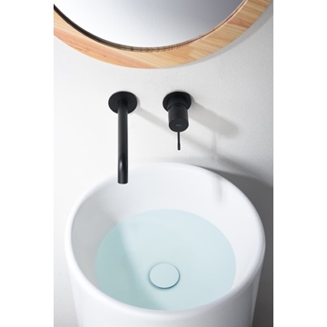 Grifo de lavabo monomando empotrado serie GENOVA acabado negro mate - Imagen 2