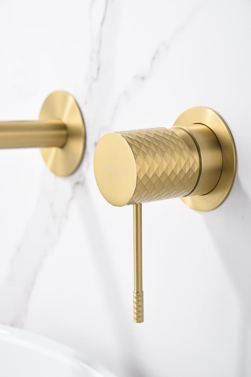 Grifo de lavabo monomando empotrado serie GENOVA acabado oro cepillado - Imagen 2