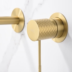 Grifo de lavabo monomando empotrado serie GENOVA acabado oro cepillado - Imagen 2