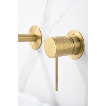 Grifo de lavabo monomando empotrado serie GENOVA acabado oro cepillado - Imagen 2