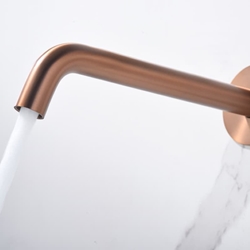 Grifo de lavabo monomando empotrado serie GENOVA acabado oro rosa cepillado - Imagen 2