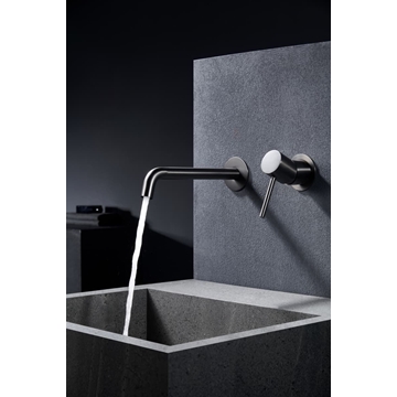 Grifo de lavabo monomando empotrado serie MONZA acabado negro gun metal - Imagen 1