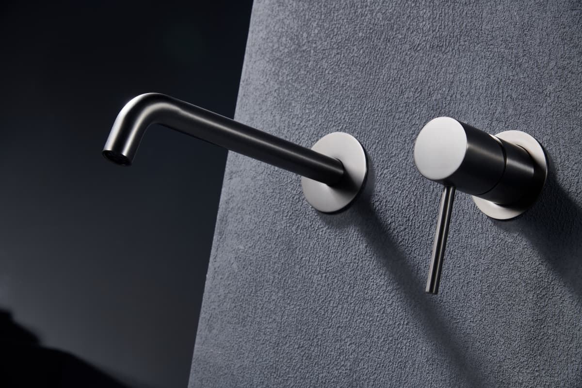 Grifo de lavabo monomando empotrado serie MONZA acabado negro gun metal - Imagen 2