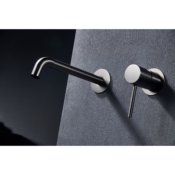 Grifo de lavabo monomando empotrado serie MONZA acabado negro gun metal - Imagen 2