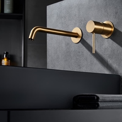 Grifo de lavabo monomando empotrado serie MONZA acabado oro cepillado - Imagen 1