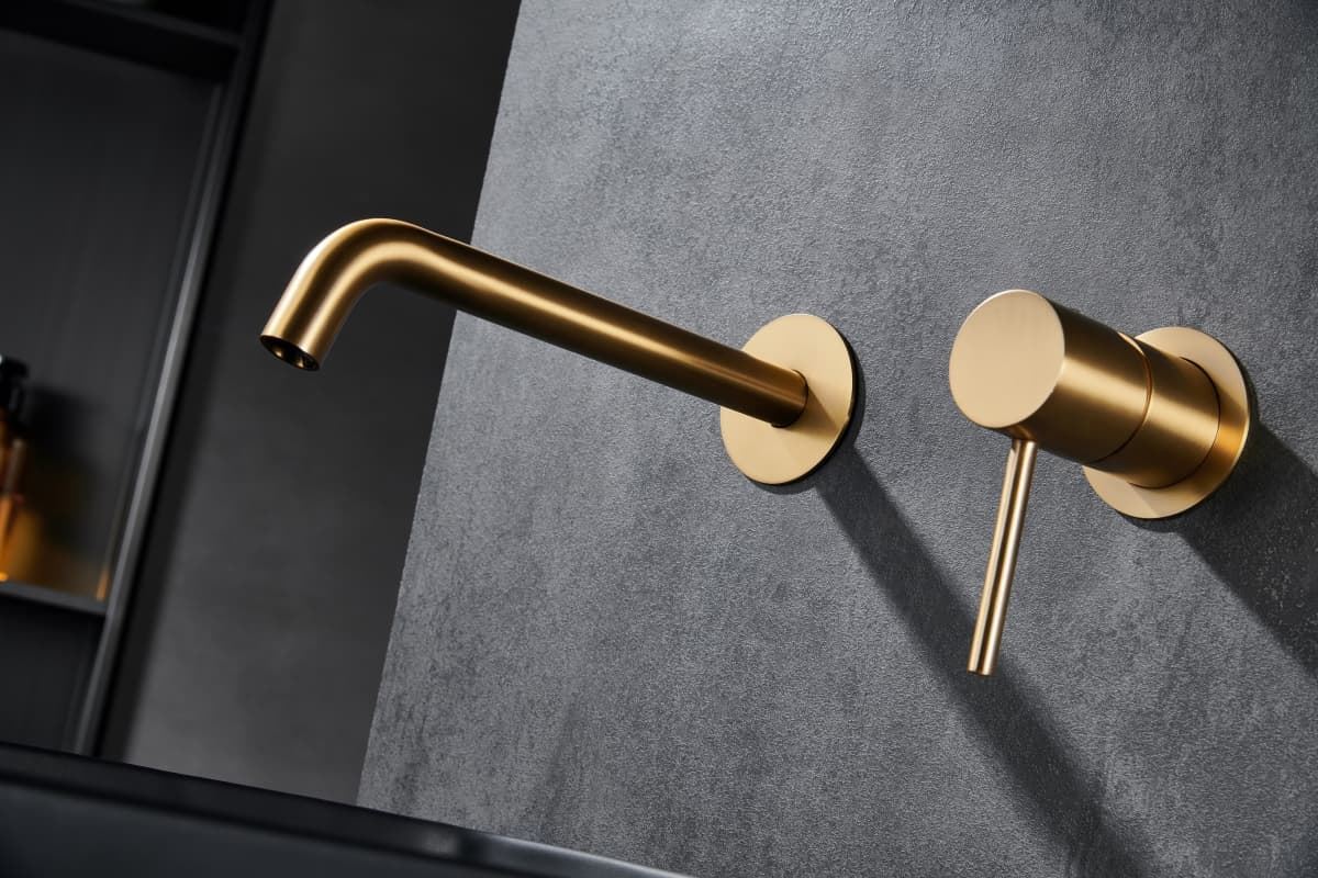 Grifo de lavabo monomando empotrado serie MONZA acabado oro cepillado - Imagen 4