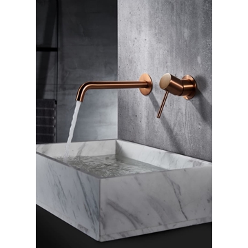 Grifo de lavabo monomando empotrado serie MONZA acabado oro rosa cepillado - Imagen 2