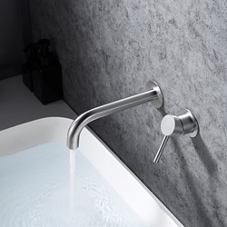 Grifo de lavabo monomando empotrado serie MOSCU acabado acero S.316 - Imagen 1