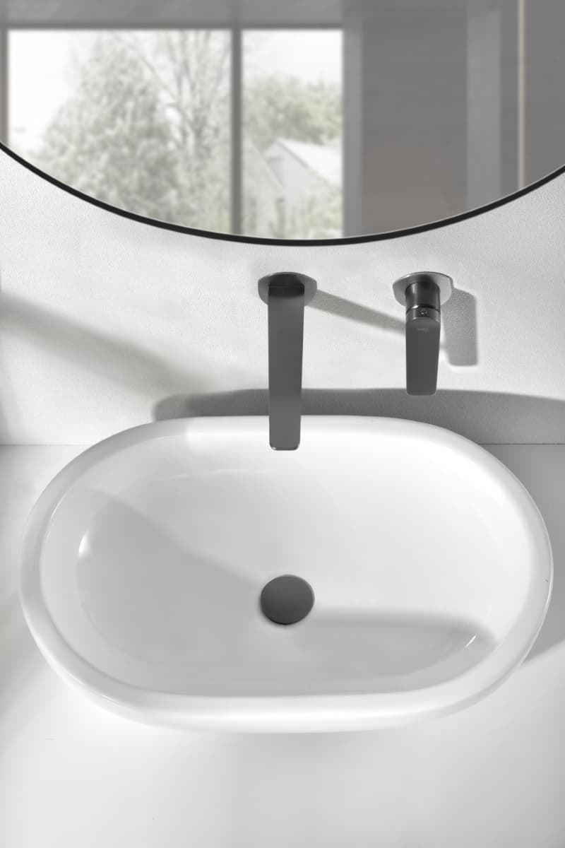 Grifo de lavabo monomando empotrado serie NAPOLES acabado black gun metal - Imagen 1