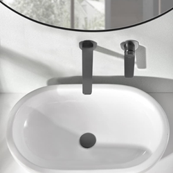 Grifo de lavabo monomando empotrado serie NAPOLES acabado black gun metal - Imagen 1