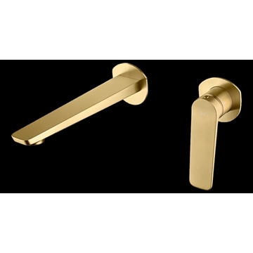 Grifo de lavabo monomando empotrado serie NAPOLES acabado oro cepillado - Imagen 2