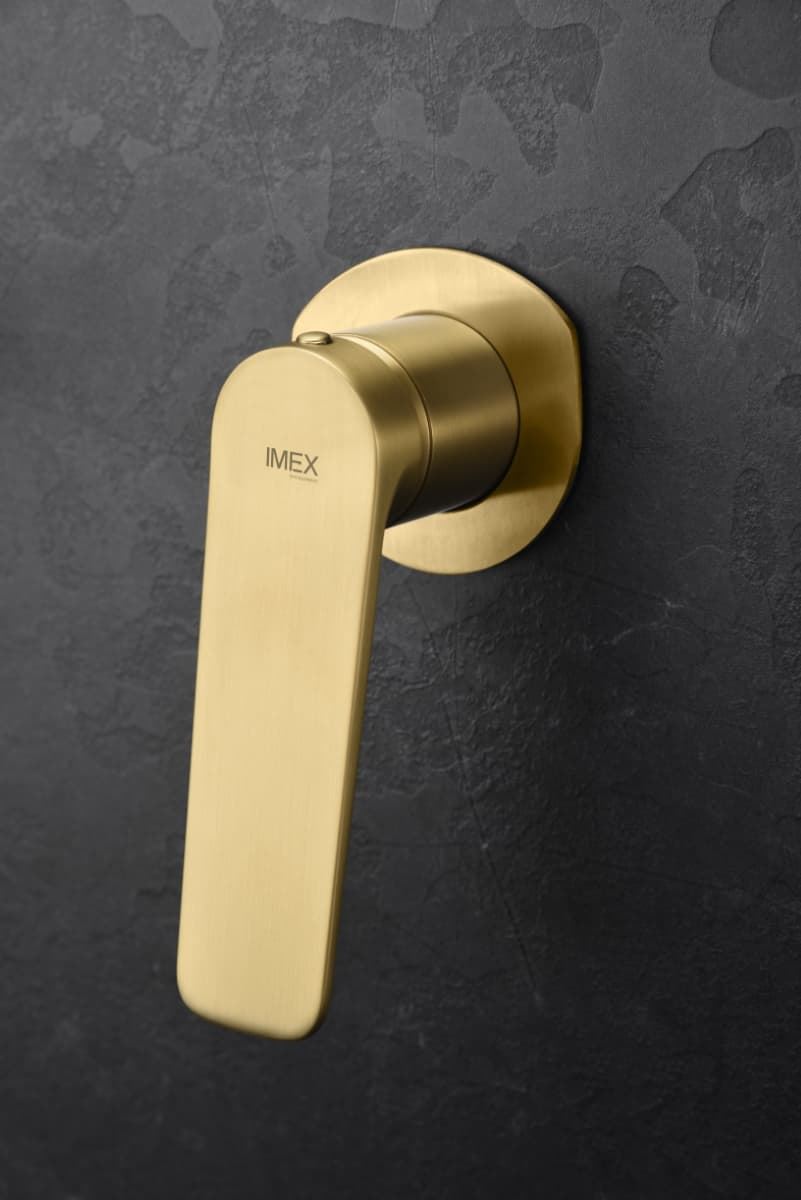 Grifo de lavabo monomando empotrado serie NAPOLES acabado oro cepillado - Imagen 3