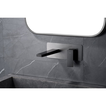 Grifo de lavabo monomando empotrado serie PISA acabado negro gun metal - Imagen 2