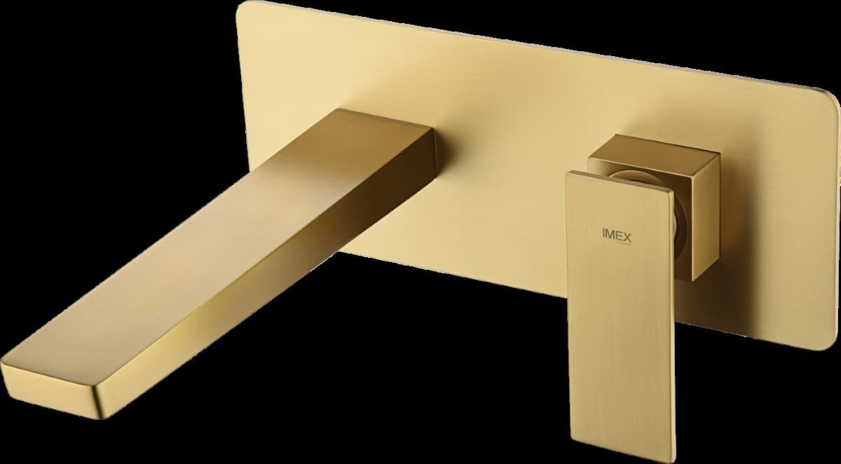 Grifo de lavabo monomando empotrado serie PISA acabado oro cepìllado - Imagen 3