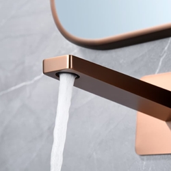 Grifo de lavabo monomando empotrado serie PISA acabado oro rosa cepillado - Imagen 2