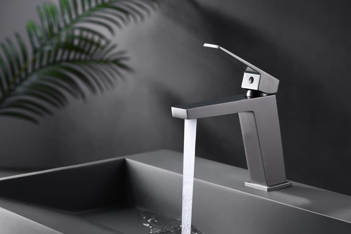 Grifo de lavabo monomando serie ART acabado black gun metal - Imagen 1