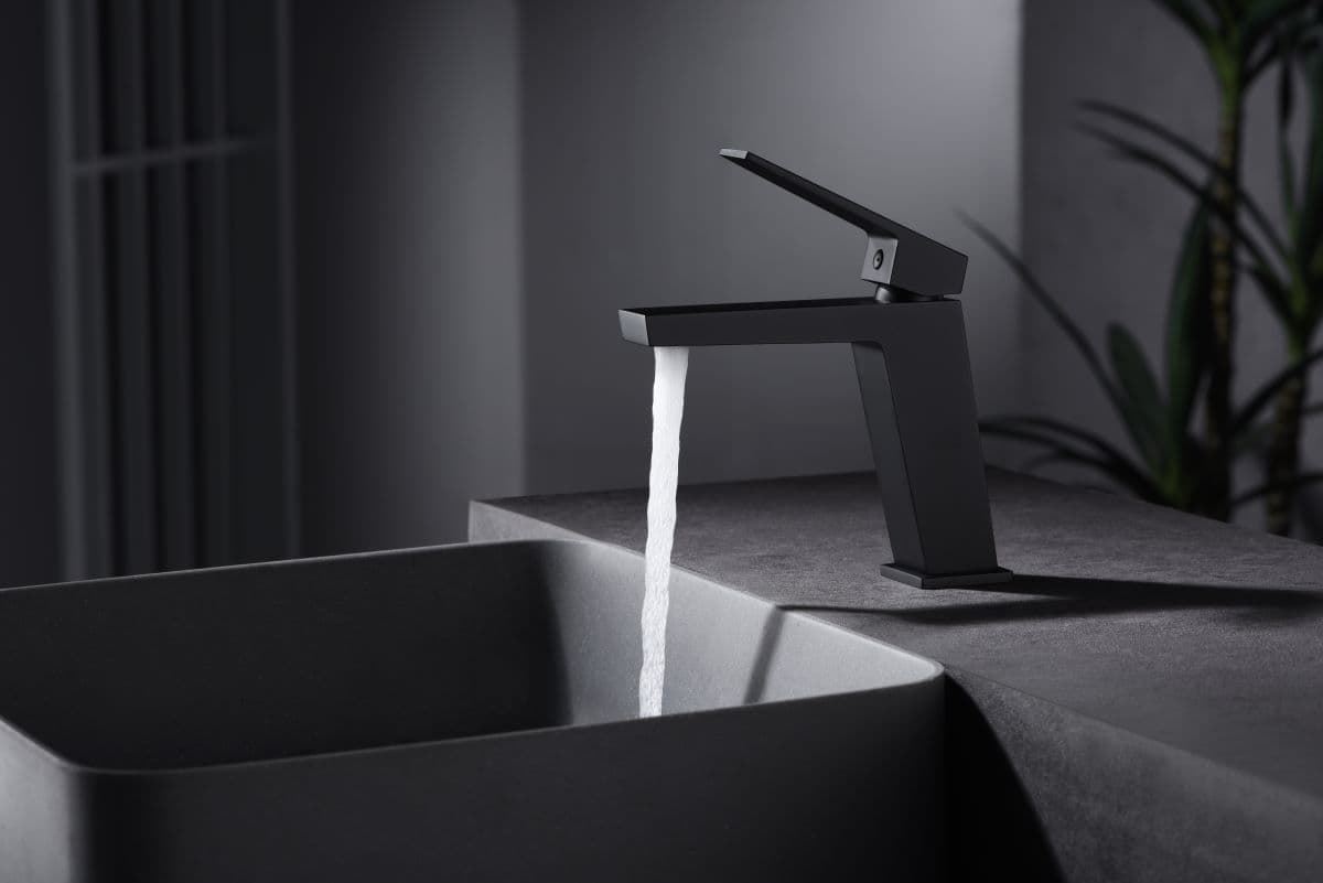 Grifo de lavabo monomando serie ART acabado negro mate - Imagen 1