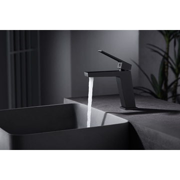 Grifo de lavabo monomando serie ART acabado negro mate - Imagen 1
